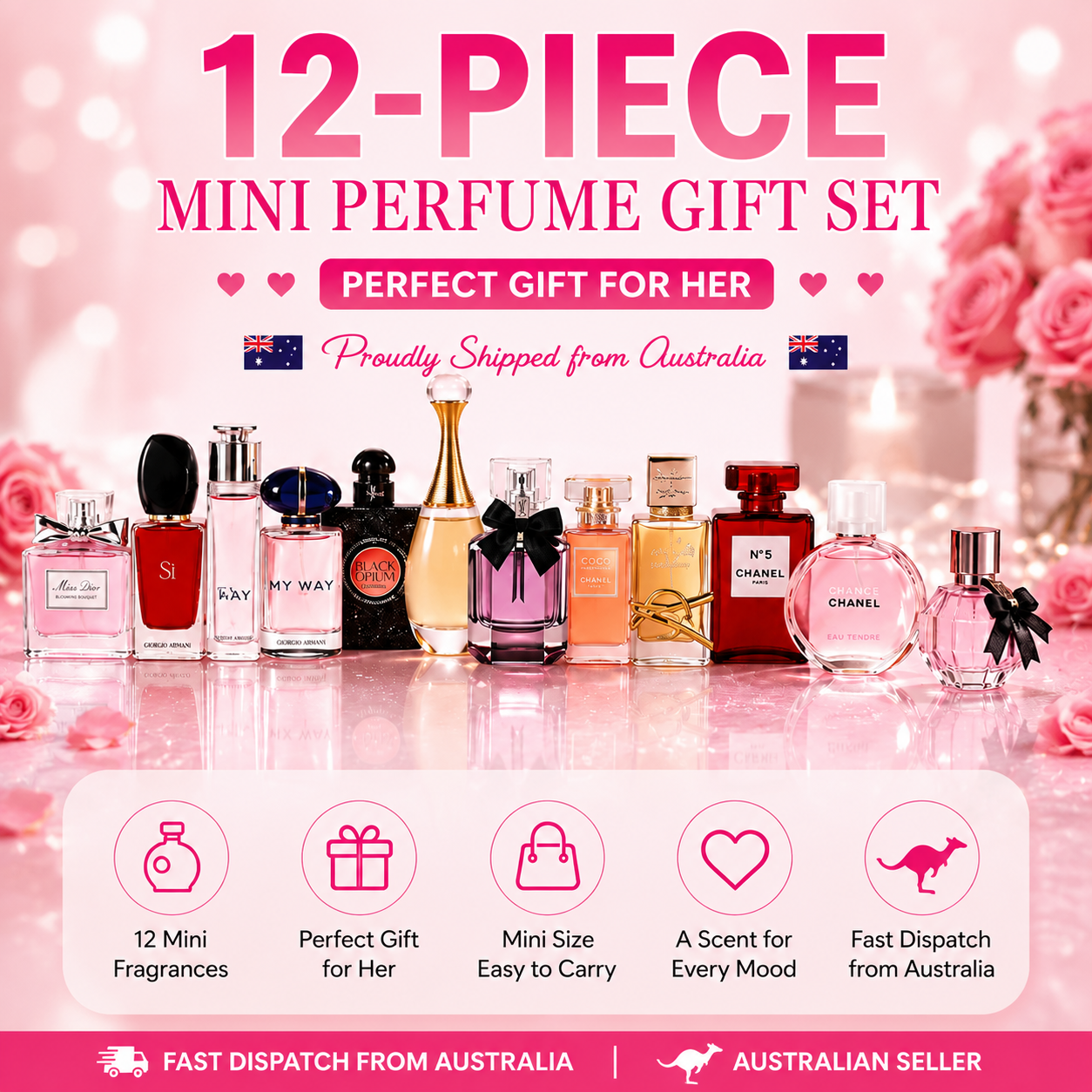 12-Piece Mini Perfume Gift Set – Perfect Gift for Her